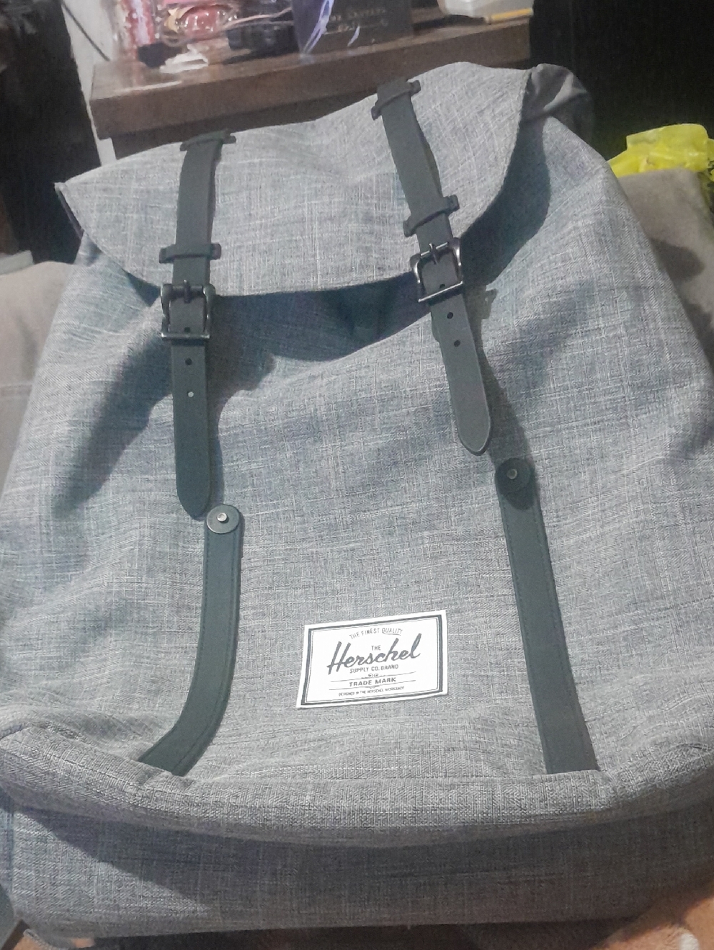 Herschel Supply Company Grey Roll-Top Backpack with Black Strap Accents - Picture 2 of 10